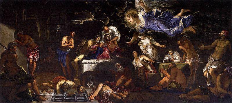 Jacopo Tintoretto St Roch in Prison Visited by an Angel France oil painting art